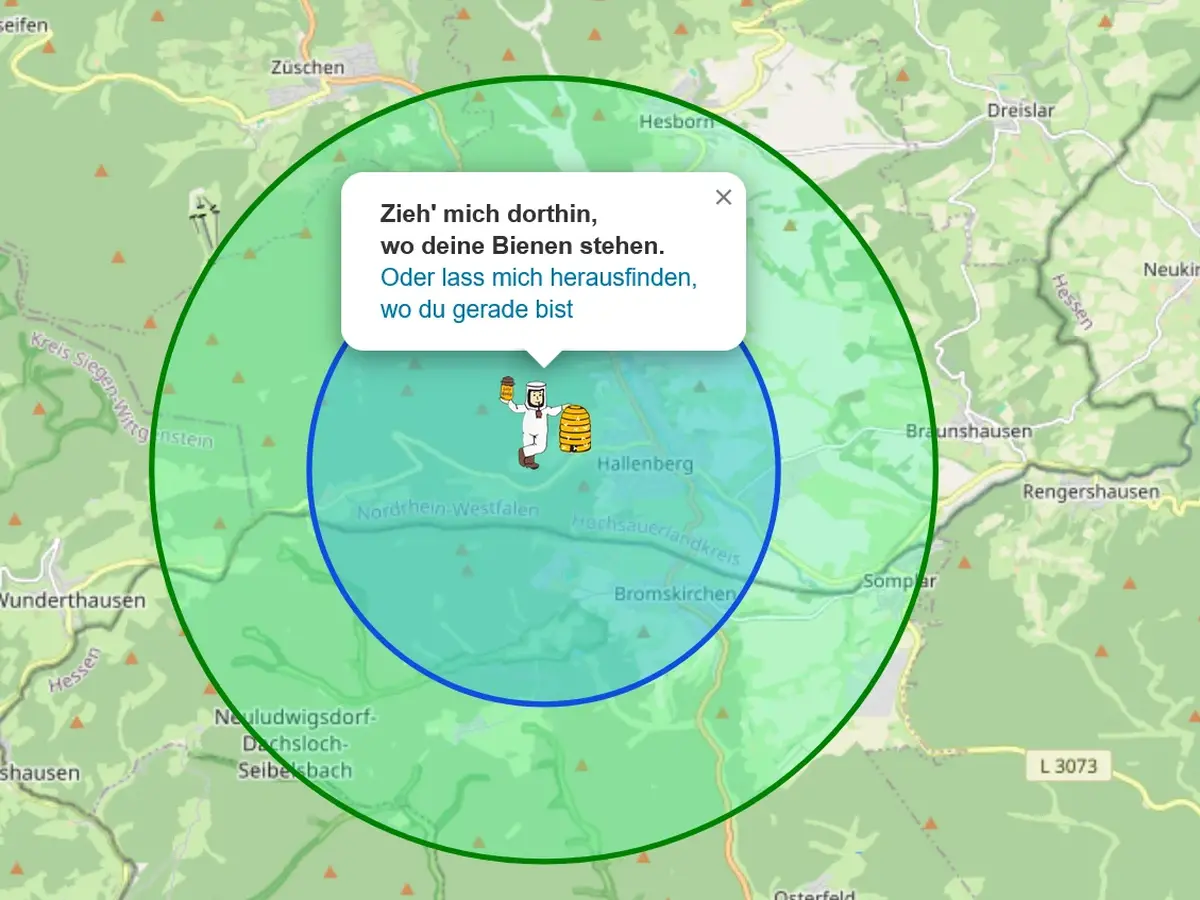 Flugradius unserer Bienen